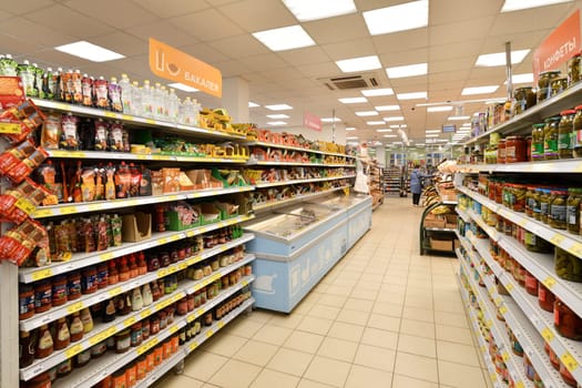 Moscow, Russia - APRIL 7. 2024. Magnit - largest grocery retailer