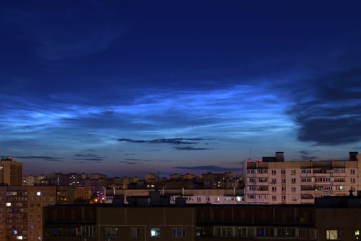 noctilucent clouds over a Moscow, Russia