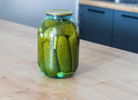 Jars with different types of pickles and preserves.