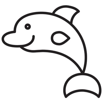 Cute simple black and white dolphin for logo