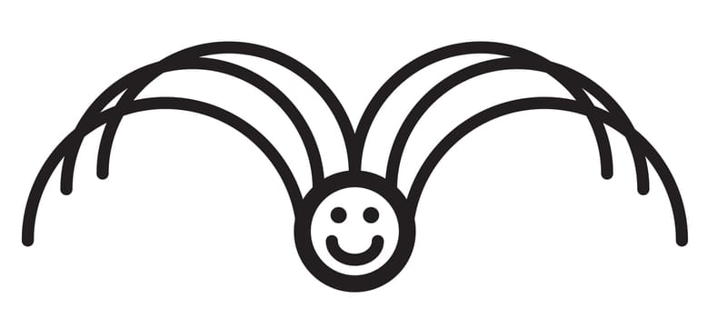 Cute simple black and white spider for icon