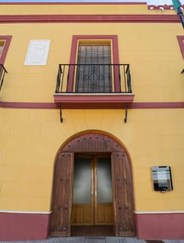 Solana de los Barros, Spain - Sept 29th, 2021: Town hall building, Solana de los Barros, Badajoz, Extremadura, Spain