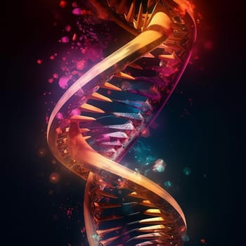 DNA strand, genetic therapy and treatment, biotechnology in mordern medicine, gene-based vaccination health care, generative AI