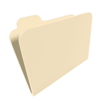 A simple, beige file folder with smooth, rounded edges sits alone against a white backdrop.