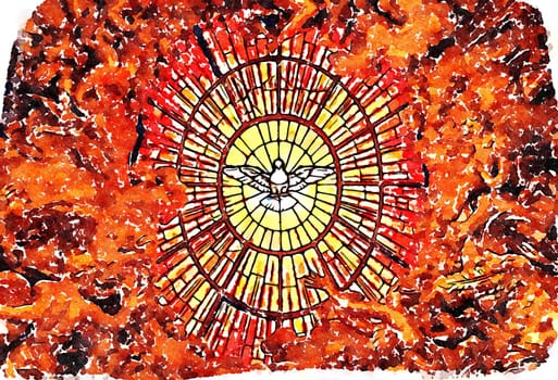 Creative illustration of Holy spirit symbol of peace, love and hope. Concept for Christianity, god, heaven.