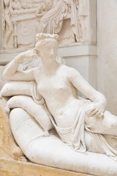 Possagno, Italy - June 2022: Pauline Borghese Bonaparte Venus Victorious by Antonio Canova, 1805