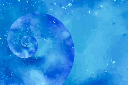 Abstract blue background with spiral. Swirling radial futuristic pattern.
