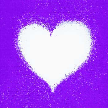 Mosaic purple heart. Decor. Tile decor. Interior Design with mosaic.