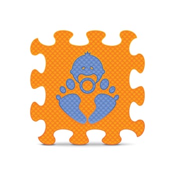 Baby sign made with alphabet puzzle - vector illustration
