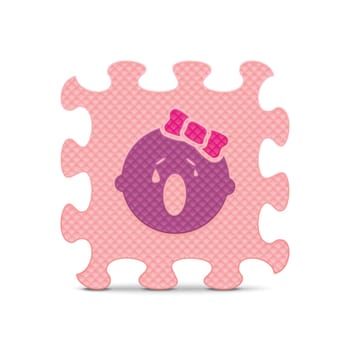 Baby sign made with alphabet puzzle - vector illustration