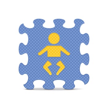 Baby sign made with alphabet puzzle - vector illustration