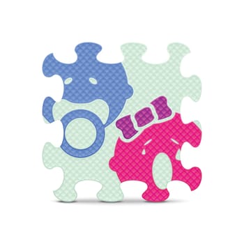 Baby sign made with alphabet puzzle - vector illustration