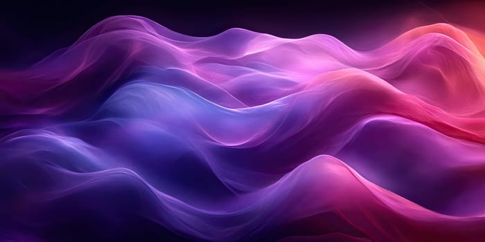 Smooth waves of purple and pink blend seamlessly, creating an abstract landscape that captivates with its vibrant colors and fluid motion. The overall ambiance is ethereal and enchanting.