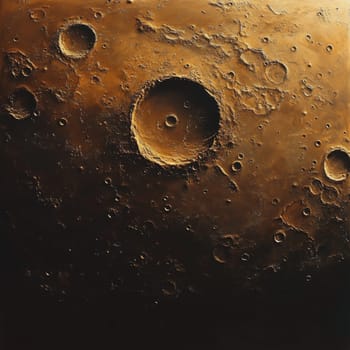 A vast expanse of the Martian surface filled with distinct craters and rocky terrain highlights the unique geology of the red planet.