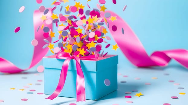 The Christmas gift box on yellow background with nice background