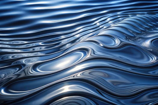 Gentle waves create mesmerizing patterns on the waters surface as twilight descends, reflecting a dance of light and shadow. The tranquil scene invites calmness and contemplation.