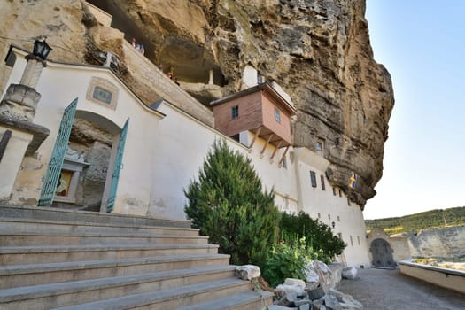 Bakhchisaray, Crimea - July 2, 2019. The Ancient cave Holy Dormition Monastery