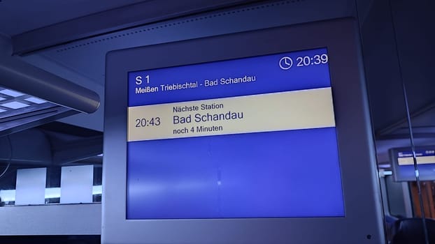 October 17 2024 Bad Schandau Czech Republic Europe , Train station display blue travel tourism transport shotlisttravel outdoor sign . High quality photo