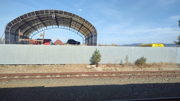 Train storage shelter building architecture street industrial outdoor shotlisttravel . High quality photo