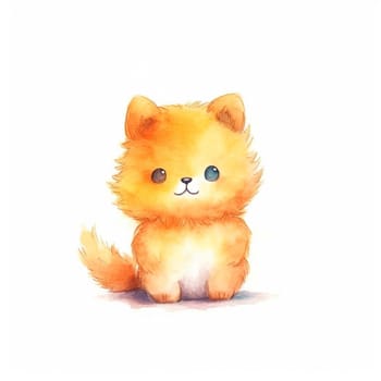 Cute kawaii animal cartoon character isolated on the white background, created with generative AI