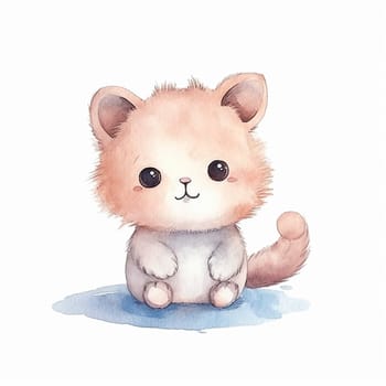Cute kawaii animal cartoon character isolated on the white background, created with generative AI