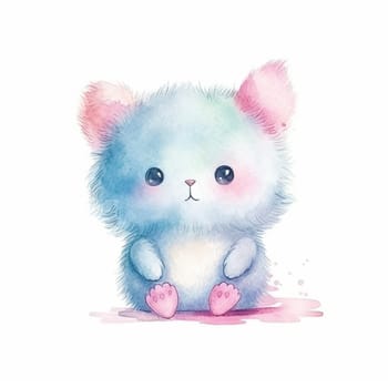 Cute kawaii animal cartoon character isolated on the white background, created with generative AI