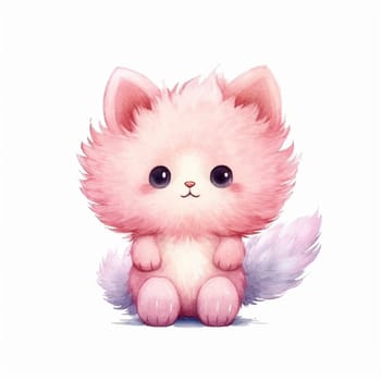 Cute kawaii animal cartoon character isolated on the white background, created with generative AI
