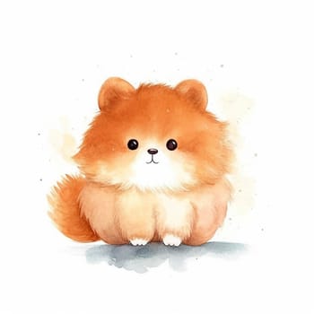 Cute kawaii animal cartoon character isolated on the white background, created with generative AI