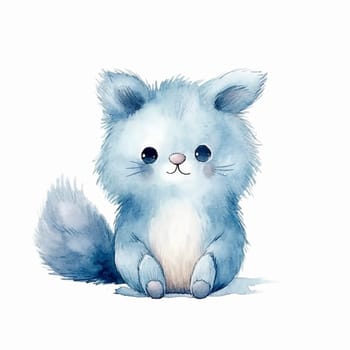 Cute kawaii animal cartoon character isolated on the white background, created with generative AI