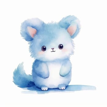 Cute kawaii animal cartoon character isolated on the white background, created with generative AI