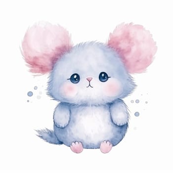 Cute kawaii animal cartoon character isolated on the white background, created with generative AI