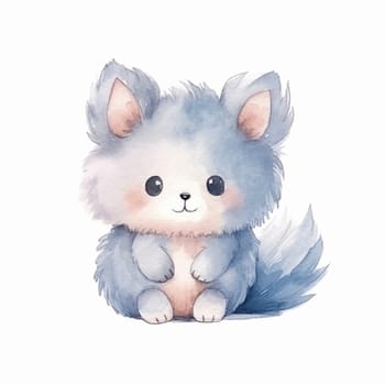 Cute kawaii animal cartoon character isolated on the white background, created with generative AI