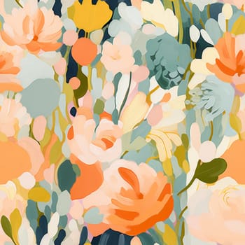Colorful flowers seamless pattern tile, created with generative AI