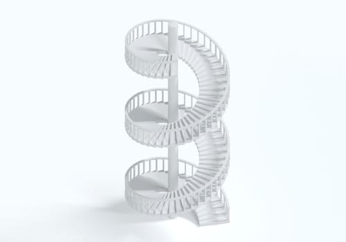 spiral staircase isolated on white background