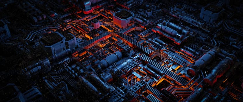 A visually captivating depiction of a intricate futuristic circuitry, representing the vast and complex digital landscape of modern technology.