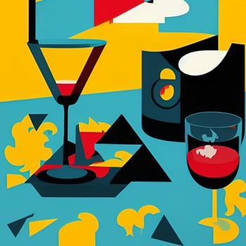 aperitif cocktail cocktails drink juice glass art abstract bar generated ai alt illustration painting poster image wallpaper Halloween holiday party. High quality 3d illustration