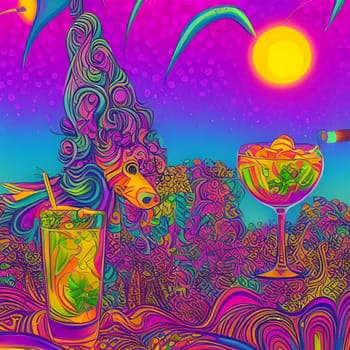 aperitif cocktail cocktails drink juice glass art abstract bar generated ai alt illustration painting poster image wallpaper Halloween holiday party. High quality 3d illustration