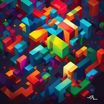 Colorful abstract background with cubes. Vector illustration - AI Generated