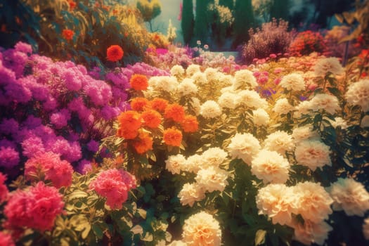beautiful garden with colorful flowers
