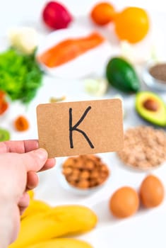 Different foods containing potassium. Selective focus. food.