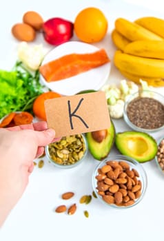 Different foods containing potassium. Selective focus. food.