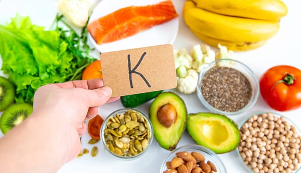 Different foods containing potassium. Selective focus. food.
