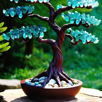 tree gemstones gifts symbol objects stones decoration interior design feng shui green leaves nature decor decorations generated ai alt. High quality photo