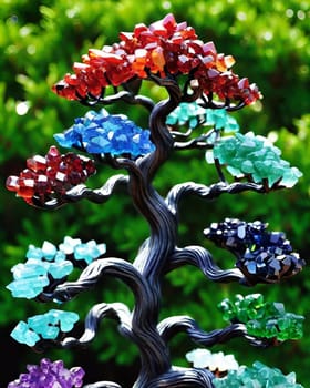 tree gemstones gifts symbol objects stones decoration interior design feng shui green leaves nature decor decorations generated ai alt. High quality photo