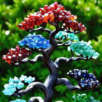tree gemstones gifts symbol objects stones decoration interior design feng shui green leaves nature decor decorations generated ai alt. High quality photo