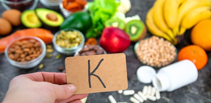 Different foods containing potassium. Selective focus. food.