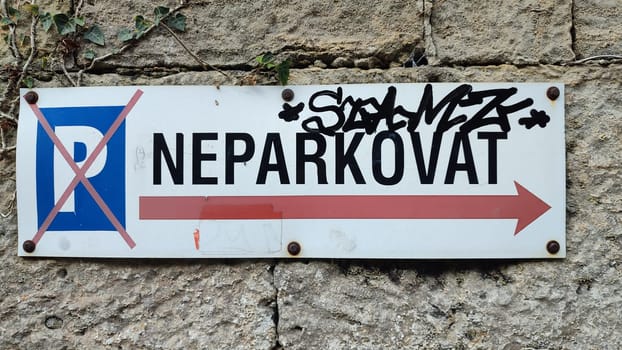 October 17 2024 Hrensko Czech Republic Europe shotlisttravel No parking sign. High quality photo