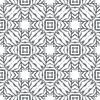 Mosaic seamless pattern. Black and white vibrant boho chic summer design. Textile ready adorable print, swimwear fabric, wallpaper, wrapping. Hand drawn green mosaic seamless border.