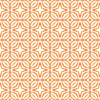 Oriental arabesque hand drawn border. Orange marvelous boho chic summer design. Textile ready imaginative print, swimwear fabric, wallpaper, wrapping. Arabesque hand drawn design.