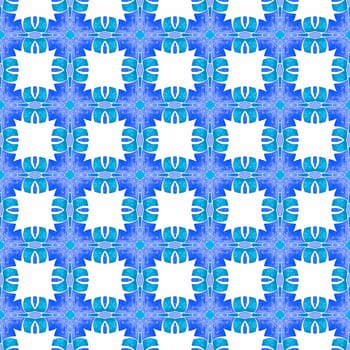 Repeating striped hand drawn border. Blue dazzling boho chic summer design. Textile ready fresh print, swimwear fabric, wallpaper, wrapping. Striped hand drawn design.